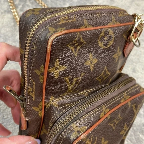 Louis Vuitton Monogram Mini Amazon Bag Crossbody Detachable Chain Strap Two Zip - Picture 9 of 17